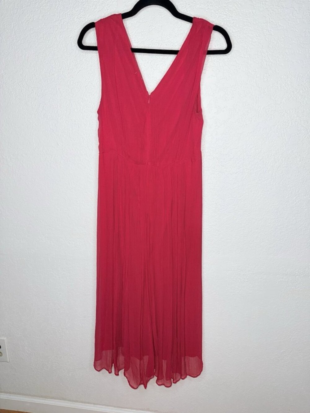 Soft Surroundings Charmonte High-Low Maxi Dress Red Chiffon Date Night 10P X - Picture 11 of 13